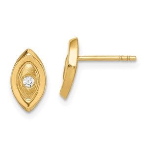14k Madi K CZ Oval Post Earrings